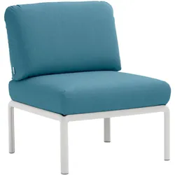 Nardi Komodo Modulsofa Mittelelement, weiß / adriatic sunbrella