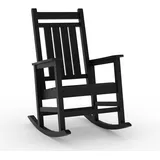 GarveeHome HDPE-Garten-Schaukelstuhl, Outdoor-Lounge-Sessel mit hoher Rückenlehne und Armlehnen, Allwetter-Terrassenstuhl, für Terrasse und Garten, 57,9 x 88,9 x 106,4 cm
