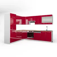 Vicco Eckküche Bordeaux Hochglanz/Weiß 227 x 287 cm, AP