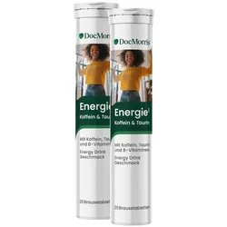 DocMorris Energie Koffein & Taurin Brausetabletten Duo 2X20 St