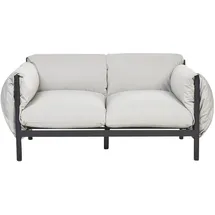 Beliani Gartensofa 144 x 80 x 96 cm Grau/Schwarz