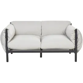 Beliani Gartensofa 144 x 80 x 96 cm Grau/Schwarz
