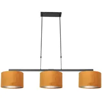 Steinhauer Hängeleuchte Esszimmerlampe Pendelleuchte schwarz 3-Flammig E27 Küchenlampe gold
