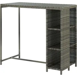 vidaXL Bartisch mit Regal 120 x 60 x 110 cm Grau