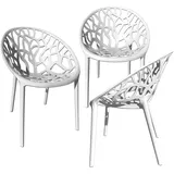 Trisens Bistrostuhl 59 x 60 x 80 cm weiß 3 St.