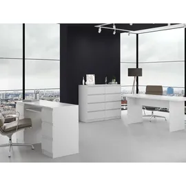 Top e shop Topeshop M8 120 BIEL, Weiß, 8 Schublade(n), Partikelbord, Einfarbig, Modern, Partikelbord - Weiß