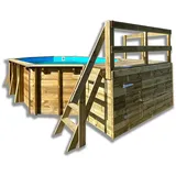 Gre Pool-Set Kieferfarben - 395x136x620 cm