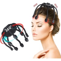 Wiederaufladbares Kopfhautmassagegerät mit 8 Vibrierenden Kontakten, Kopfmassagegerät Kopfmassage für Entspannung, Druck- und Stressabbau und schnelles Einschlafen (Schwarz)