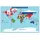 Zelica World Map Poster with Countries FLAGS For Kids (Small size13x19 World Map Laminated) Perfect World wall Map for School classroom or home