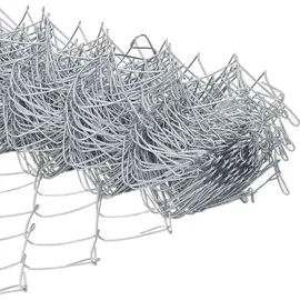 vidaXL Zaun mit Pfosten Silber 0,4 x 25 m Stahl vidaXL