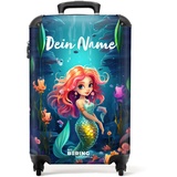 NoBoringSuitcases.com® Kinderkoffer Mädchen - Koffer Kinder Mädchen - Meerjungfrau Wasser - Leicht - Kinder Koffer Madchen - Trolley - Kinder Trolley Mädchen - 55x40x20 - Fotokoffer - Personalisiert