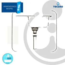 tecuro Tauchrohr Verstellrohr Ø 40 x 250 mm mit 1 1/2 Zoll Überwurfmutter Weiß