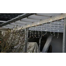 FHS International LED Eisregen Lichterkette 240er 6m kaltweiß-warmweiß-mix/weiß außen FHS 27223