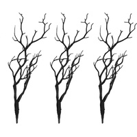 3 Stücke Künstliche Kunst Dunkelheit Geweih Getrocknet Baumast Dekorative Pflanze Zweige Zweig Für Hochzeit Tisch Dekor Schwarz