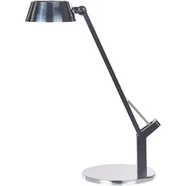 Beliani LED-Schreibtischlampe Silber Metall mit USB-Port Dimmbar Verstellbarer Schirm Helligkeitsregulierung Modern Büro Ausstattung Arbeitsleuchte