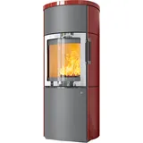 Kaminofen HARK 44-5.5 GT ECOplus 8 kW - Ofenkacheln: Brilliant-Rot - Korpus: titan/verchromt