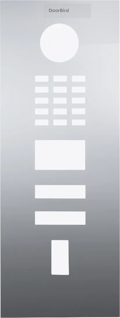 DoorBird D2102FV Fingerprint 50/D2102FV EKEY Frontblende Chrom-Optik als PVD Beschichtung, Edelstahl V4A, hochglanzpoliert