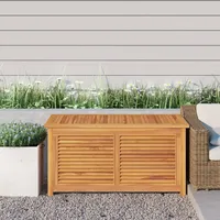 Tidyard Gartenbox, Kissenbox Outdoor, Gartentruhe Kissentruhe Auflagenbox mit Beutel Massivholz Teak 114x50x58 cm