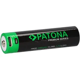 PATONA Premium 18650 Zelle Li-Ion Akku + USB-C Input 3,7V 3300mAh