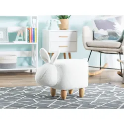 Hocker Polsterbezug weiß BUNNY