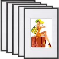 Woltu 5er Set Bilderrahmen Kunststoff New Lifestyle schwarz 21x29,7cm(