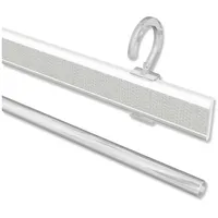 Interdeco Paneelwagen mit Klettband aus Aluminium, kürzbar, Weiß, zum Aufhängen der Schiebevorhänge und Flächenvorhänge an Gardinenstangen 16 bis 20 mm, Typ 1620724, 100 cm