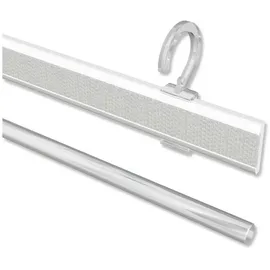 Interdeco Paneelwagen mit Klettband aus Aluminium, kürzbar, Weiß, zum Aufhängen der Schiebevorhänge und Flächenvorhänge an Gardinenstangen 16 bis 20 mm, Typ 1620724, 100 cm