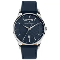 Jacques Lemans Herren-Armbanduhr London Leder Blau