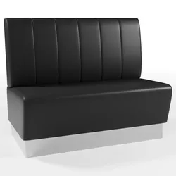 Gastro Sitzbank Berlin | Edelstahl | gestreift | 120 cm breit | schwarz | Bistro Sitzbank | Dinerbank