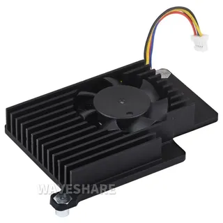Waveshare aktiver Kühler / Lüfter für Raspberry Pi 5, Aluminium, PWM, 2.35 CFM, 8000 RPM, 5V DC