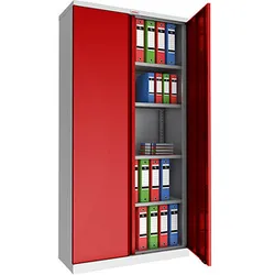 phoenix Stahlschrank SCL1891GRK grau, rot 91,5 x 37,0 x 183,0 cm, zerlegt