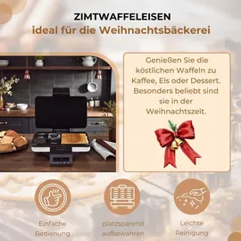 Syntrox Chef Maker ZWE-8 Edelstahl Zimtwaffelautomat