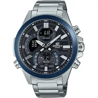 Casio EDIFICE Smartwatch, Armbanduhr,Herrenuhr,Bluetooth,Stoppfunktion,Weltzeit,Edelstahlarmband), silberfarben