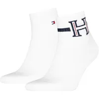 Kurzsocken TOMMY HILFIGER, Herren, Gr. 43-46, weiß, Obermaterial: 70% Baumwolle, 29% Polyamid, 1% sonstige Fasern, Socken