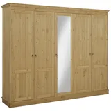 Home Affaire »Indra«, (3 Breiten: 100/145/233 cm H/T ca.187/54 cm), aus massiver Kiefer, mit Spiegel bei der 3- und 5trg.Variante