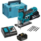 Makita 18V Akku-Stichsäge DJV185RFJ mit 2 x 3.0Ah Akkus, bürstenlosem Motor und Makpac-Koffer für präzise Schnitte in Holz und Metall.