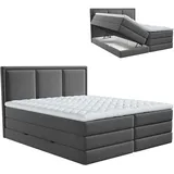Roller Boxspringbett 140 x 200 cm H2/H3 Anthrazit