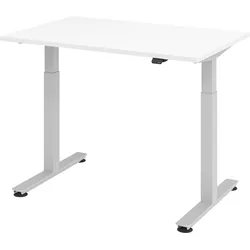 bümö elektrisch höhenverstellbarer Schreibtisch weiß 120x80 cm - Schreibtisch höhenverstellbar elektrisch, elektrischer Schreibtisch & Gaming Tisch,