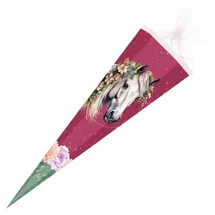 NESTLER Schultüte Floral Horse 85cm mit Tüllverschluss