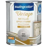 swingcolor Vintage Metall-Optik Effektfarbe  (Silber-Metallic, 750 ml, Seidenmatt)