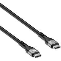 Manhattan USB 2.0 Typ C EPR Ladekabel 240 W / PD 3.1 e-Mark zertifiziert 2m, Schwarz beidseitig verwendbarer Stecker, doppelt gesc