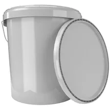 FixedByU - Eimer mit Deckel 16 Liter grau - lebensmittelecht, luftdicht, stabil,recycelbar