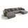 cornero Eckcouch Polyester 5-Sitzer Dunkelbeige