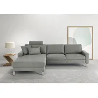 Candy 3C Candy Ecksofa »Lecce, wahlweise PUR-Schaumstoff oder Tonnentaschenfederkern«, Bett im 2,5-Sitzer, teilmotorische Schlaffunktion im Longchair, L-Form