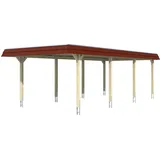 SKANHOLZ Skan Holz Carport Wendland 409 x 870 cm Alu-Dach Blende Rot