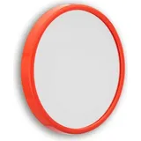 Vergrößerungsspiegel 13 cm mit Saugnapf und rotem Rahmen - Weiß