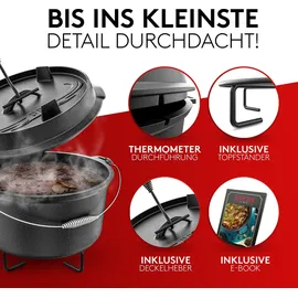 Amandi Dutch Oven 7,4 Liter Gusseisen Schwarz