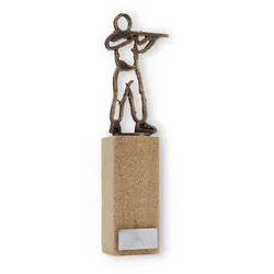 Pokal Konturfigur Gewehrschuss altgold auf Sandstein 24,9cm