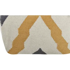 Beliani Pouf Zeugma Wolle 60 x 40 x 60 cm Beige