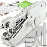 Retoo Nähmaschine Mini Elektrische Tragbare Handnähmaschine Einfach Bedienen Mini-Nähmaschine Handheld Nähen Reise-Nähset Nähset Hand Sewing Machin... - Weiß